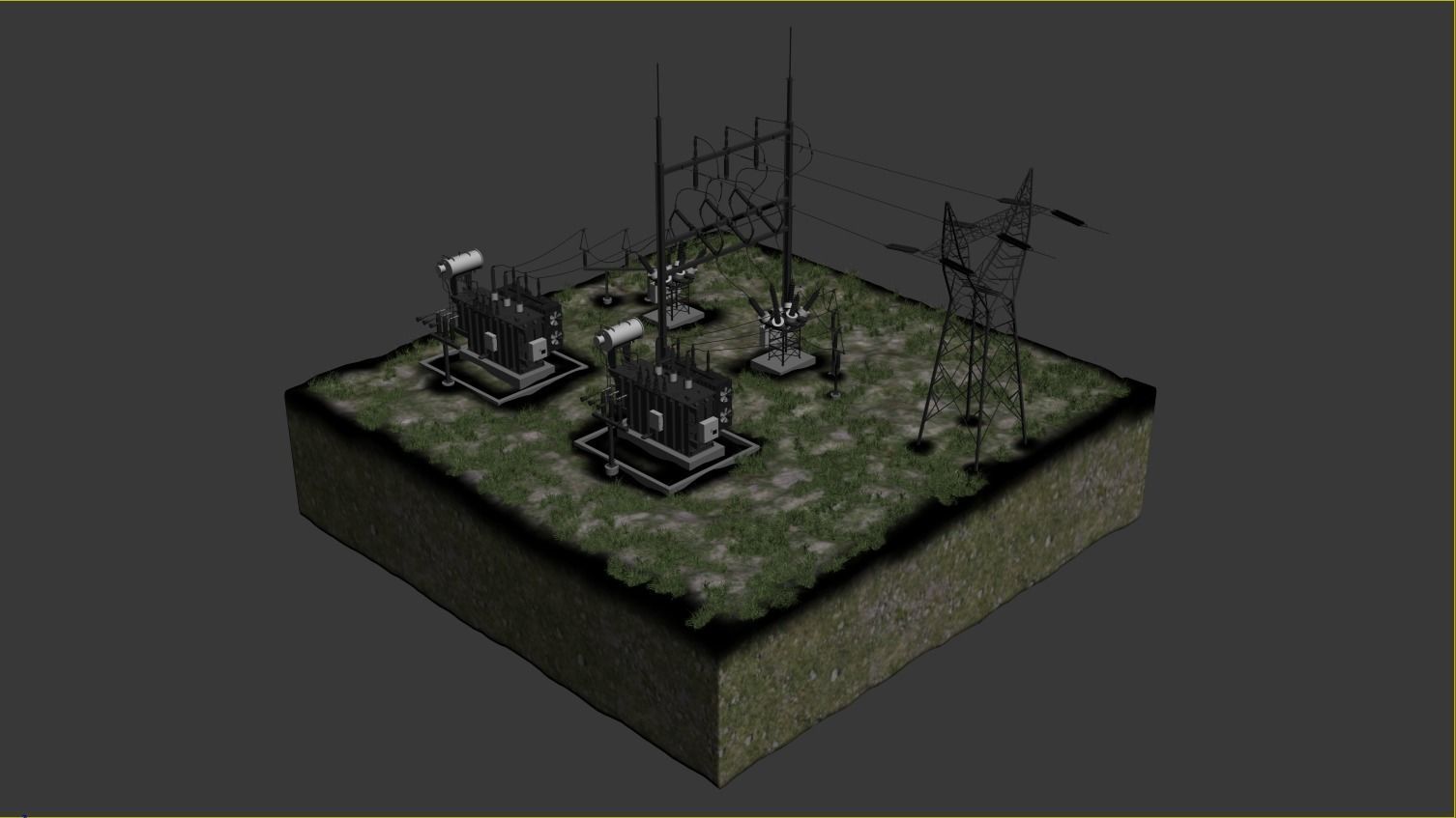 Electrical Substation 3D model_11