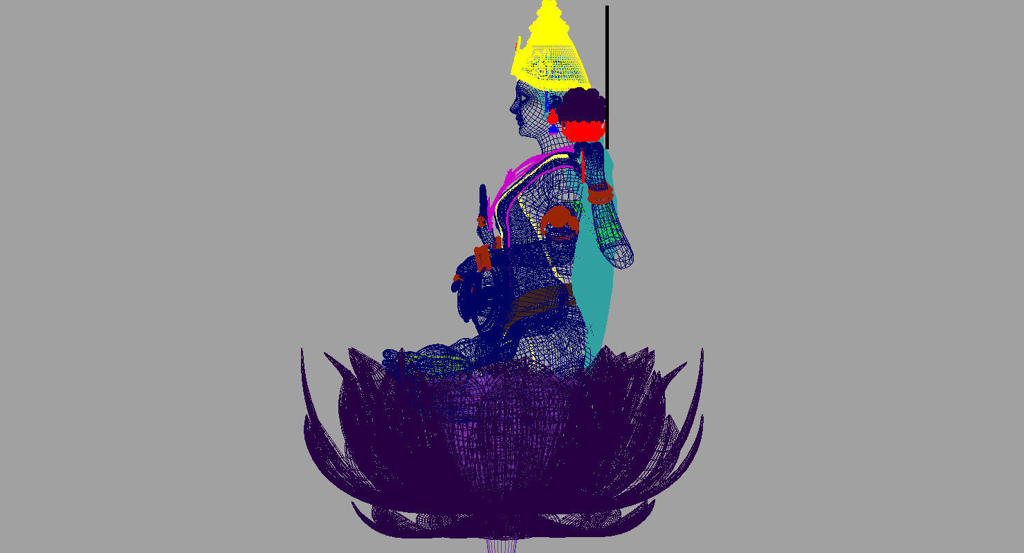 gold god lakshmi 3d model 3D model_18