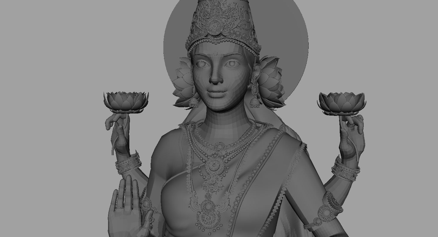 gold god lakshmi 3d model 3D model_14