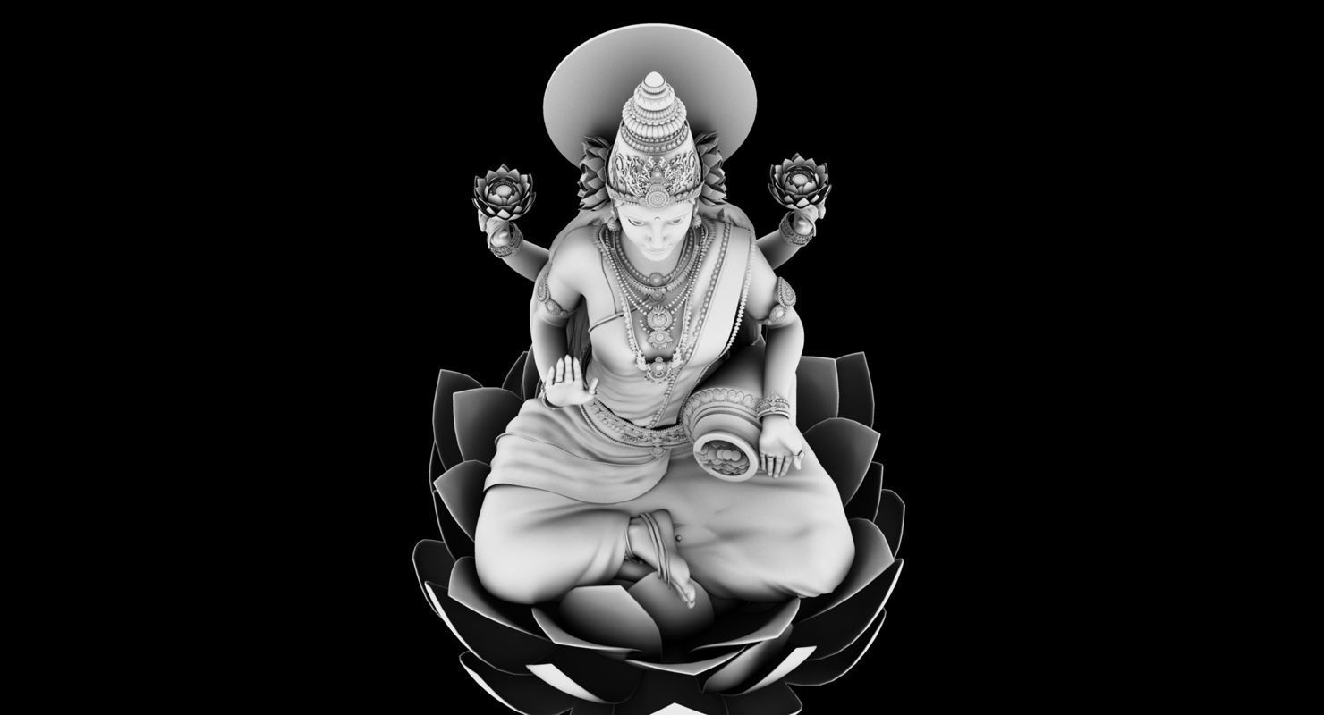 gold god lakshmi 3d model 3D model_10