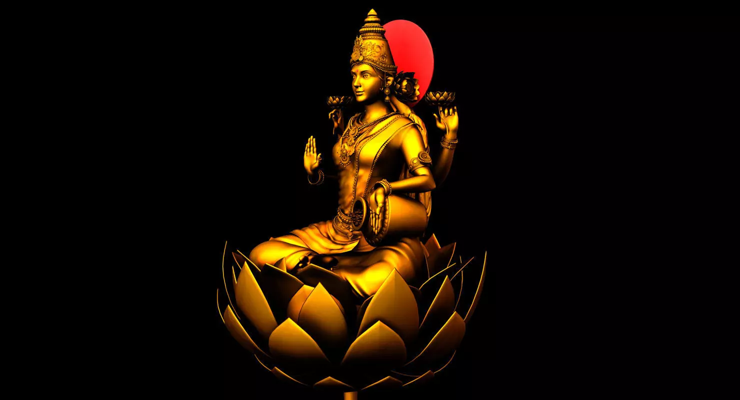 gold god lakshmi 3d model 3D model_0