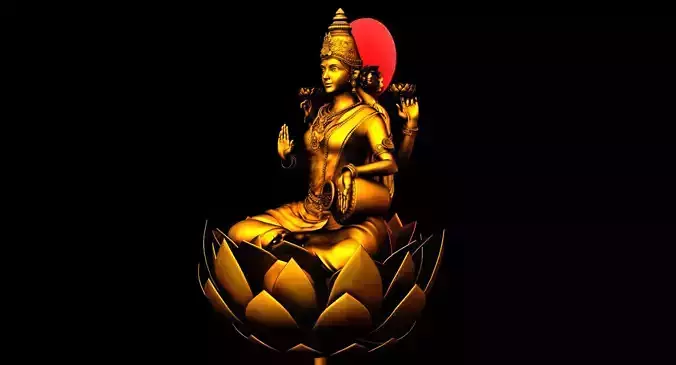 gold god lakshmi 3d model