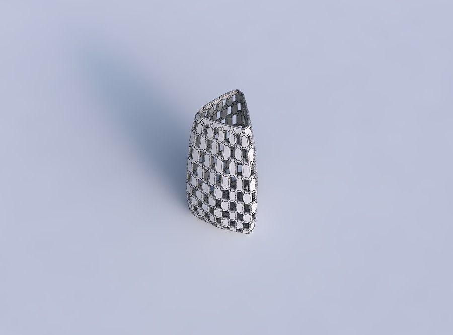 Vase triangle with checker grid lattice 3D print model_6