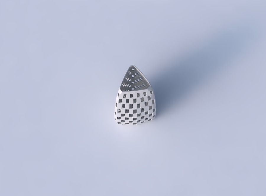 Vase triangle with checker grid lattice 3D print model_2