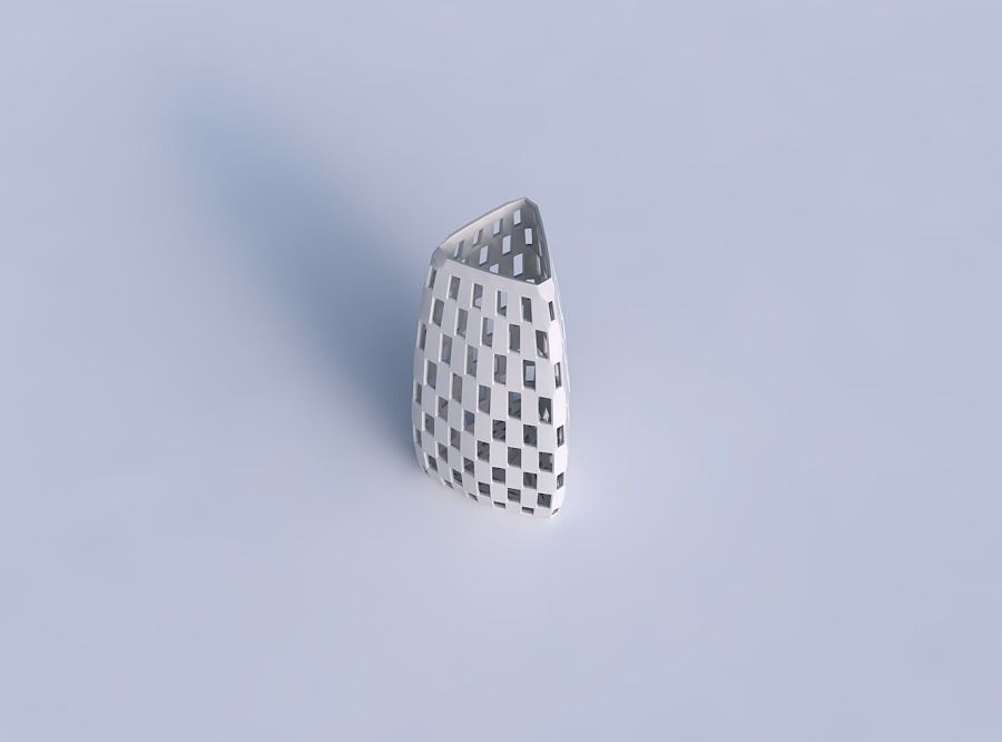 Vase triangle with checker grid lattice 3D print model_1