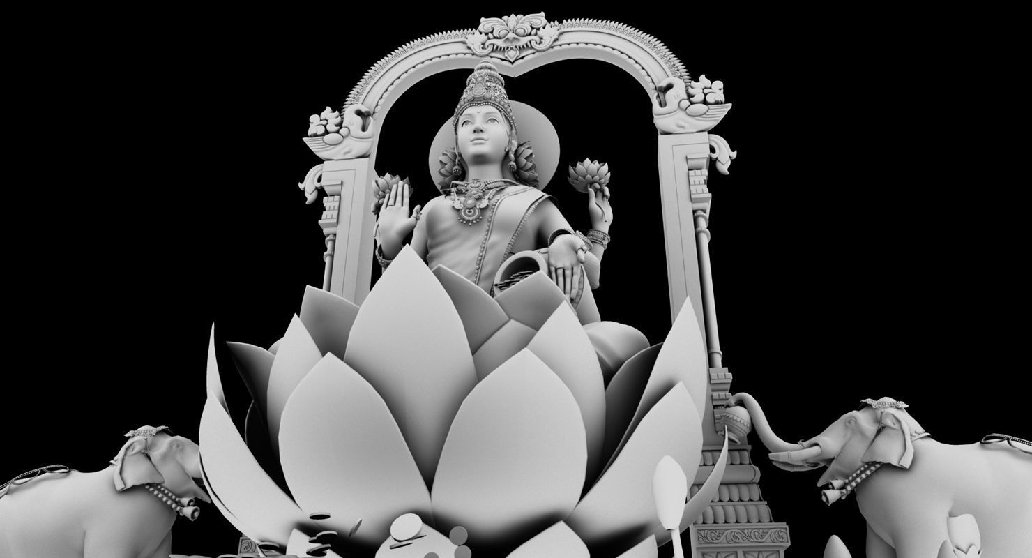 god lakshmi 3d model 3D model_4