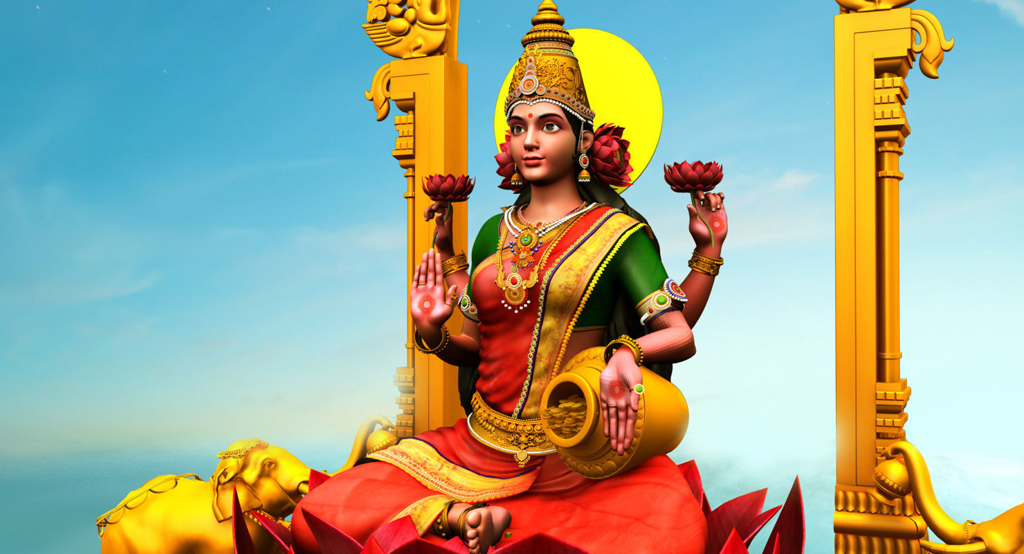 god lakshmi 3d model 3D model_1