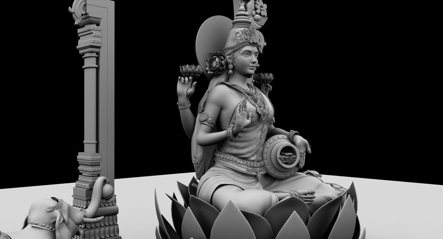 god lakshmi 3d model 3D model_23