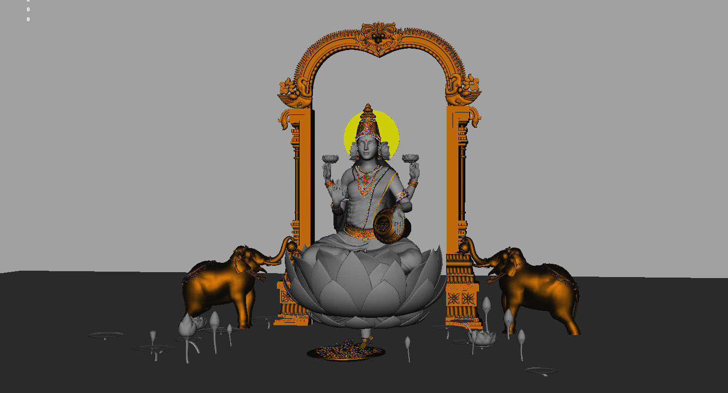 god lakshmi 3d model 3D model_14