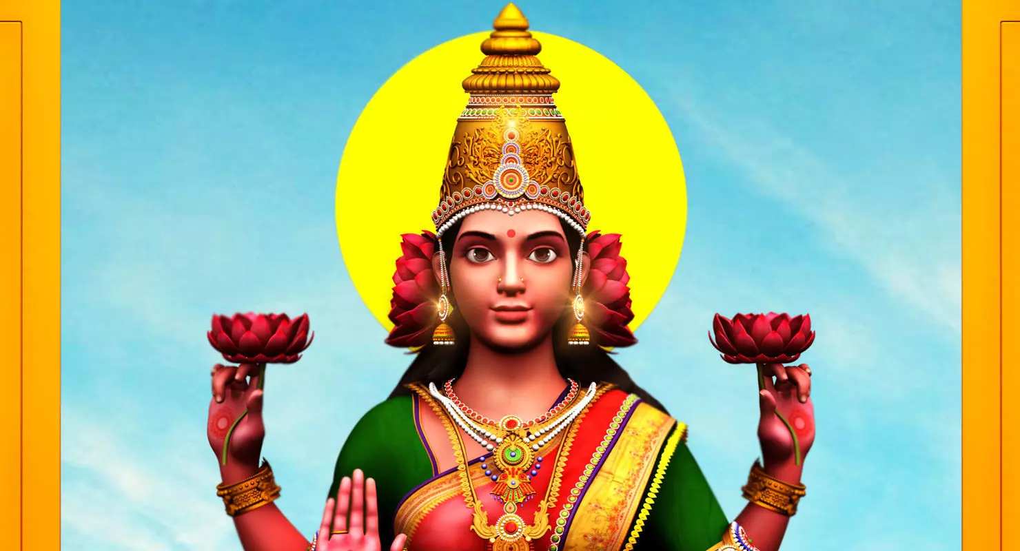 god lakshmi 3d model 3D model_0