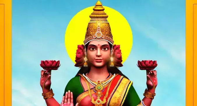 god lakshmi 3d model