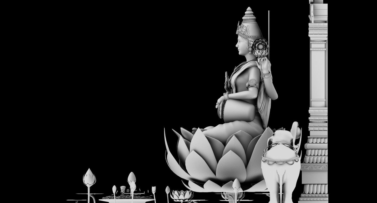 god lakshmi 3d model 3D model_5