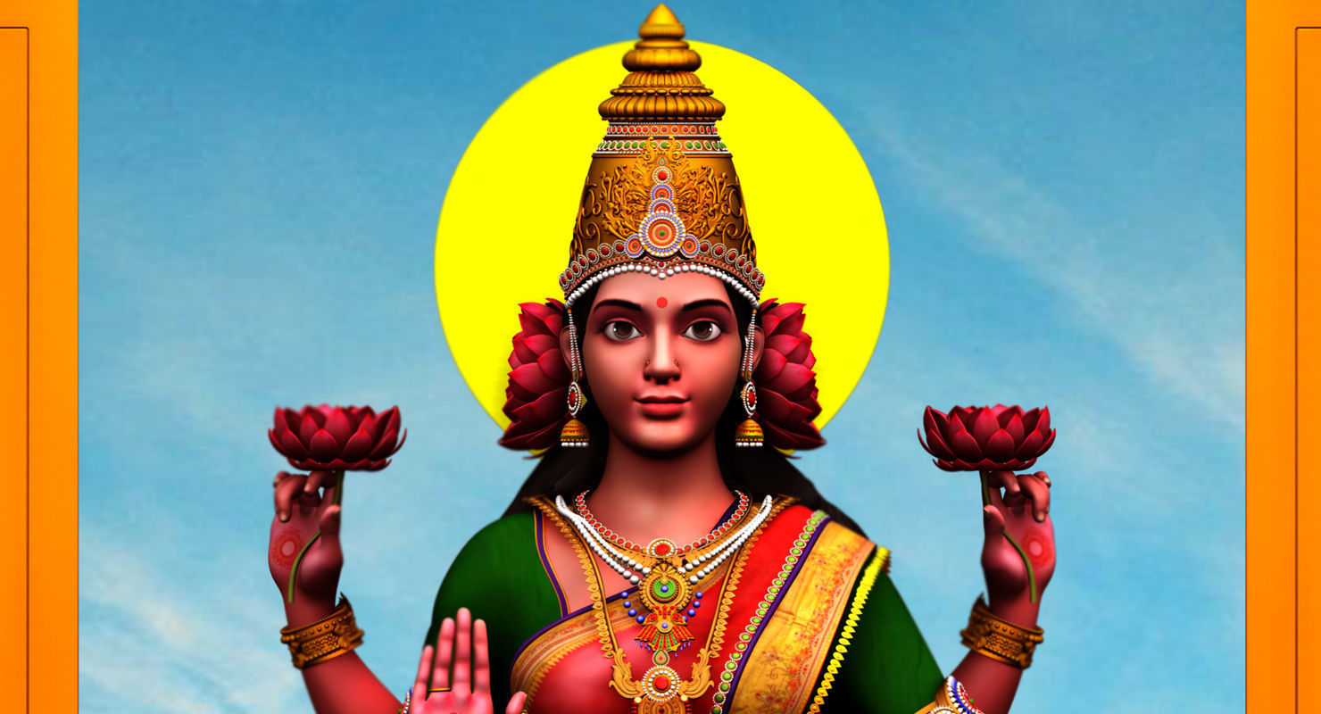 god lakshmi 3d model 3D model_12