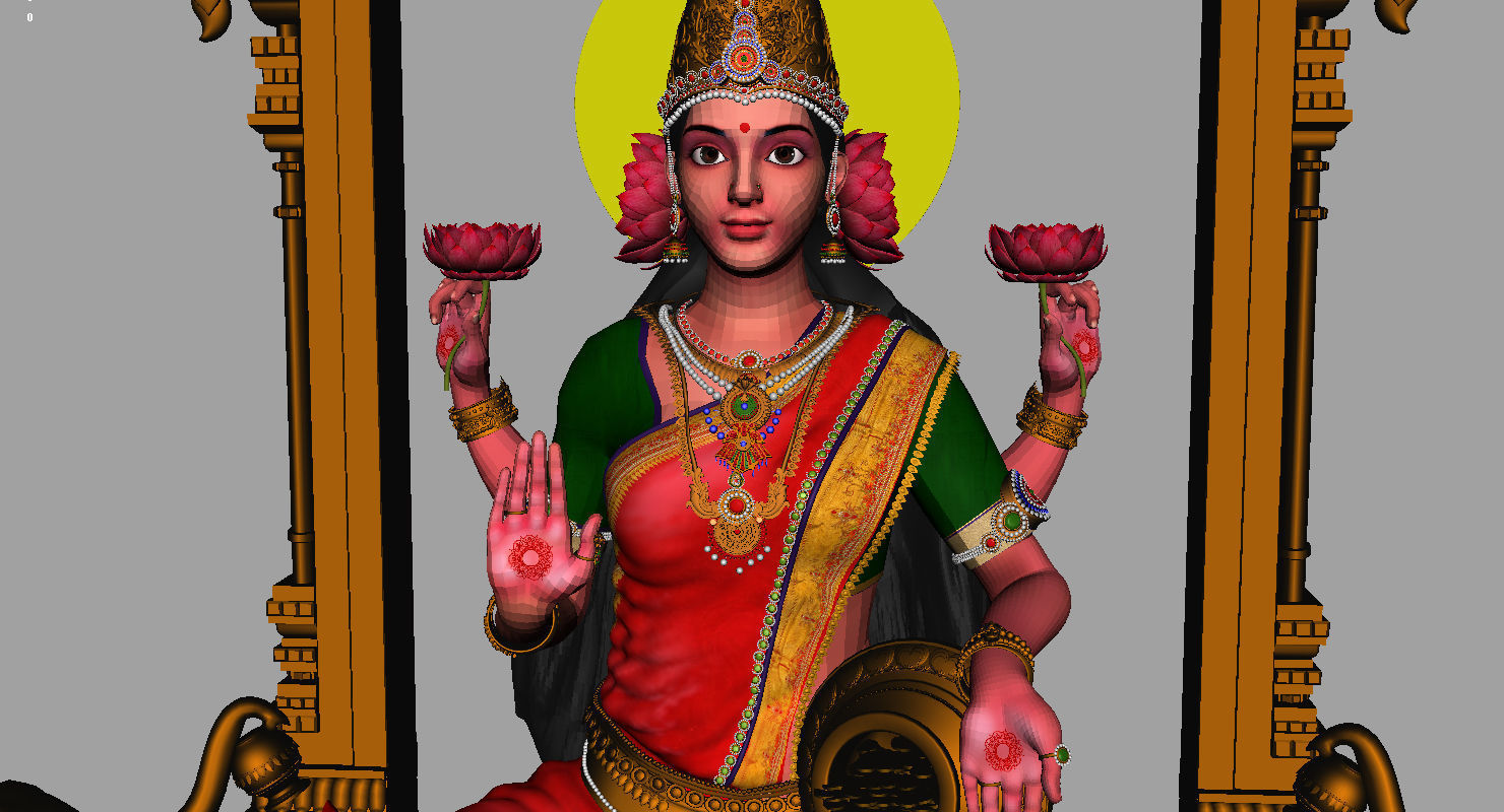 god lakshmi 3d model 3D model_11