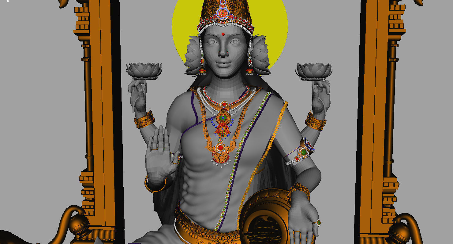 god lakshmi 3d model 3D model_9