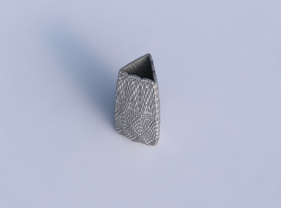 Vase triangle with dense mosaic plates 3D print model_6