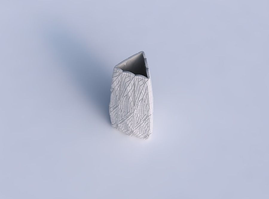 Vase triangle with dense mosaic plates 3D print model_1