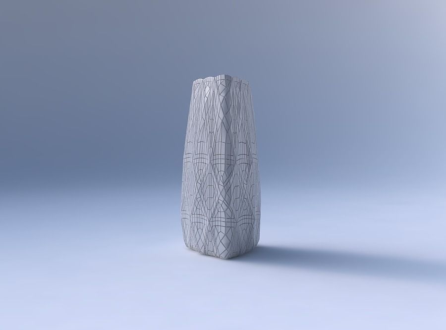 Vase triangle with dense mosaic plates 3D print model_4