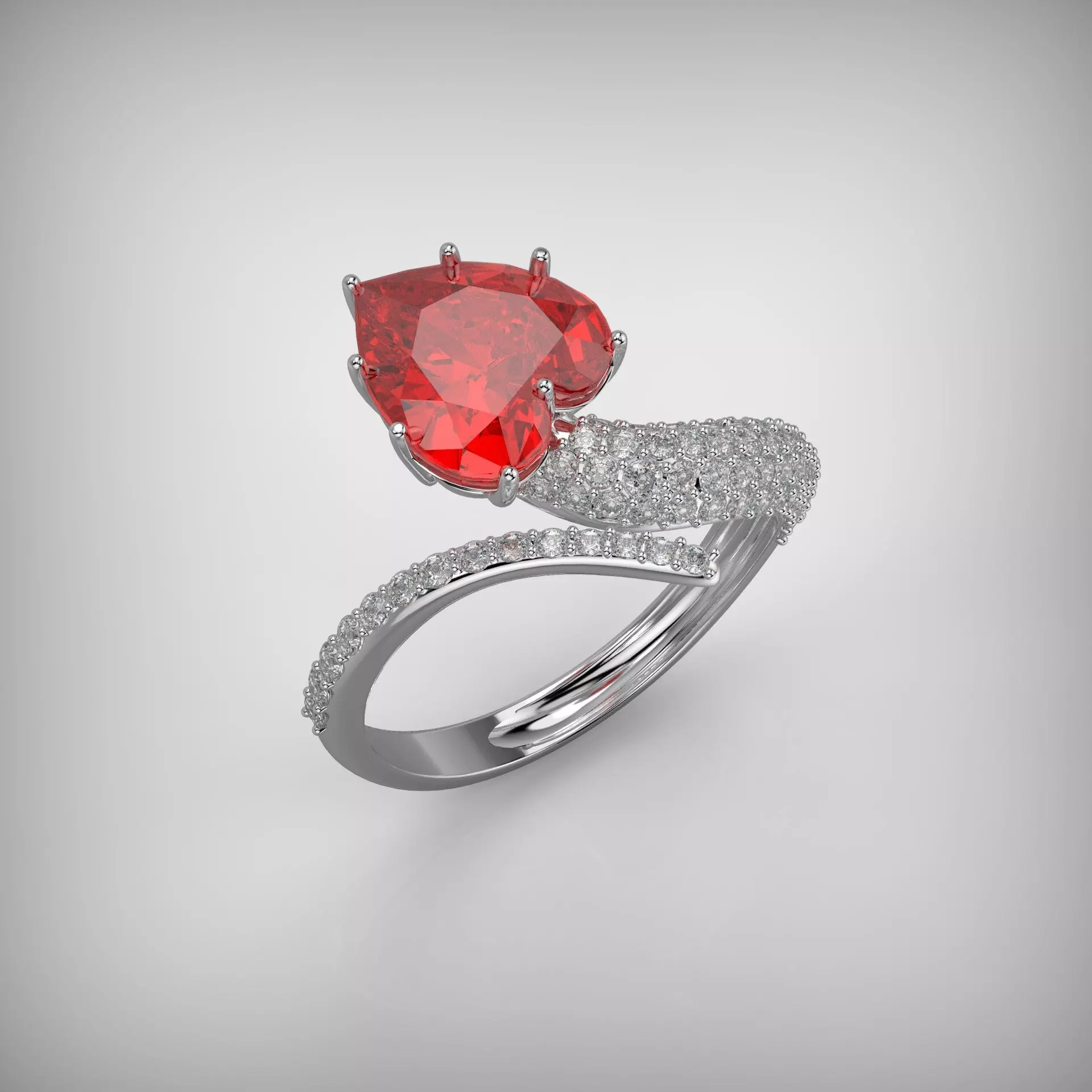 200228 Ring Heart 9x8mm 3D print model