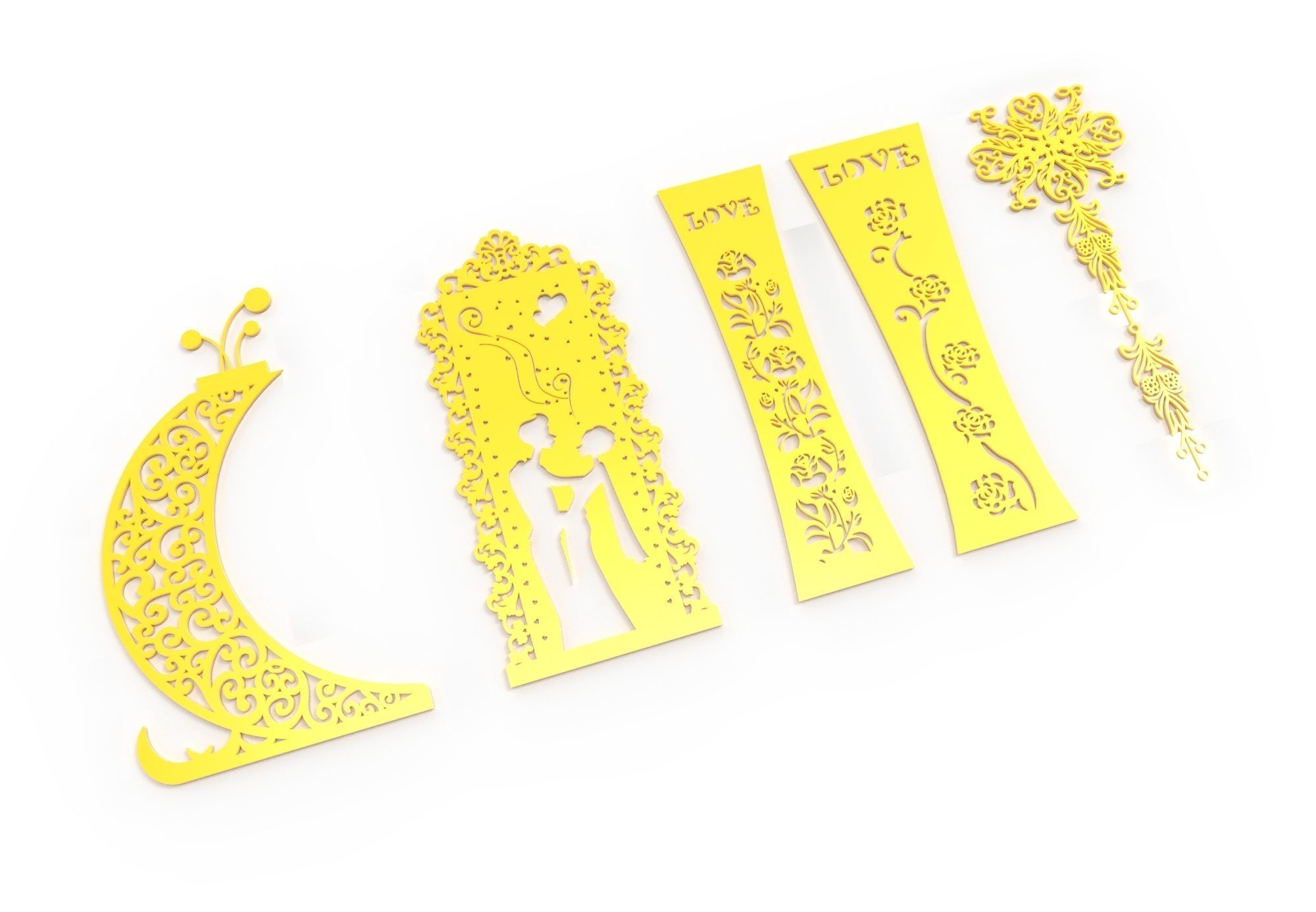 21 3D Decorative wall panels - screen SET 042 3D model_7