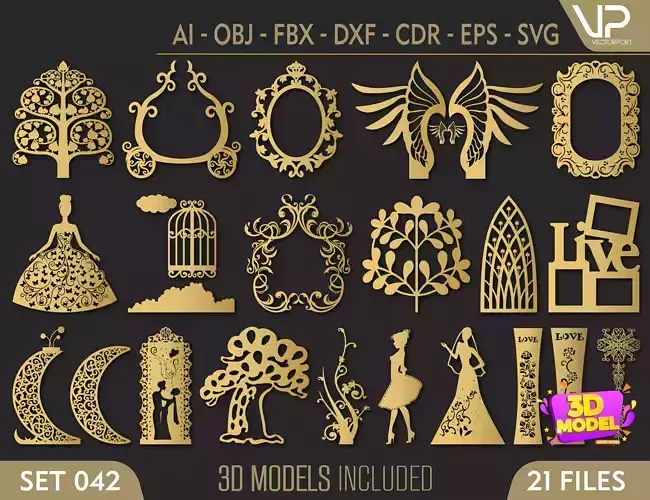 21 3D Decorative wall panels - screen SET 042