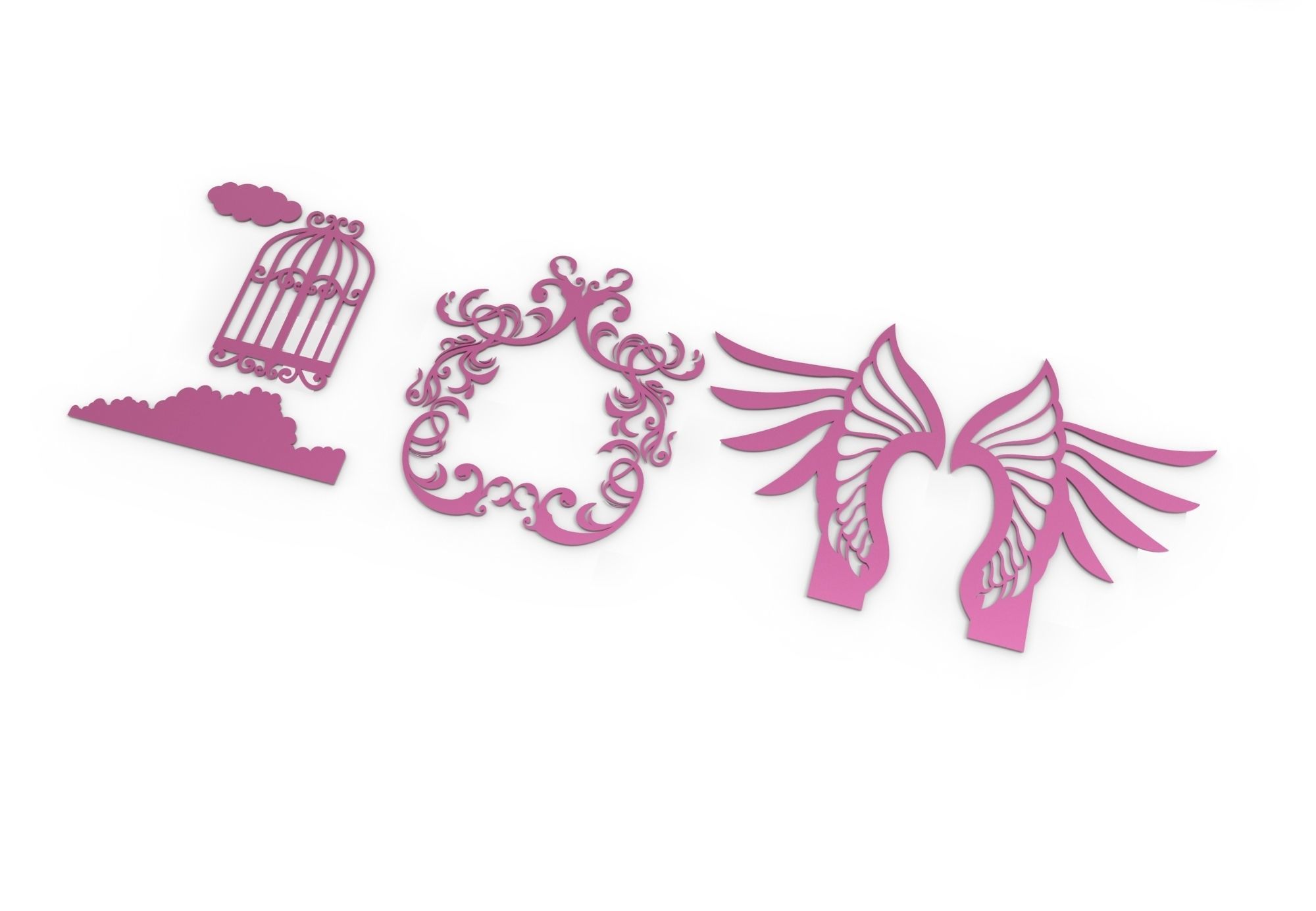 21 3D Decorative wall panels - screen SET 042 3D model_3