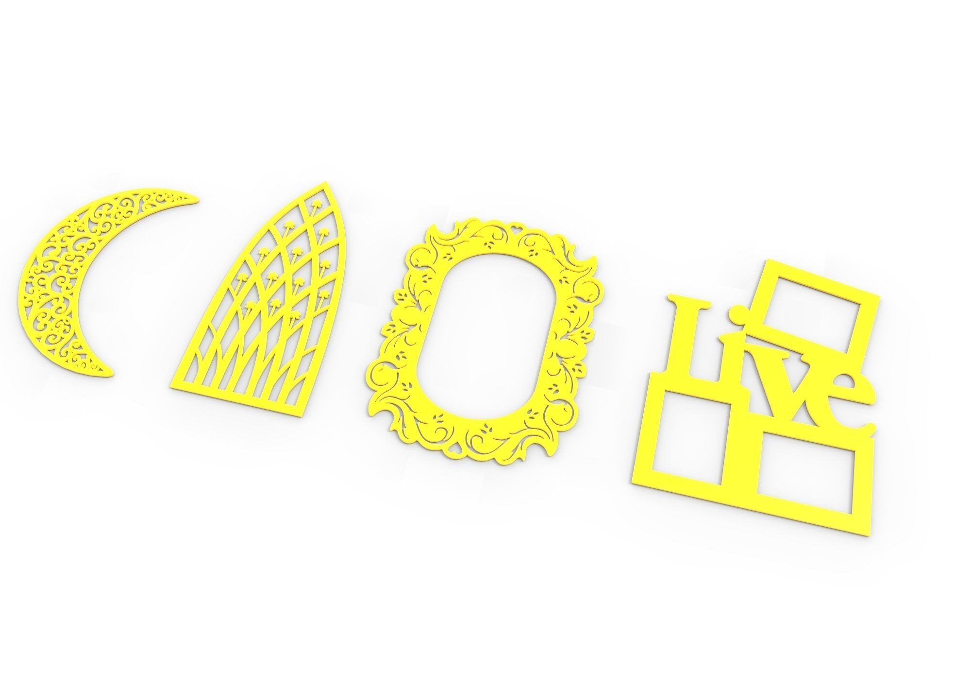 21 3D Decorative wall panels - screen SET 042 3D model_4