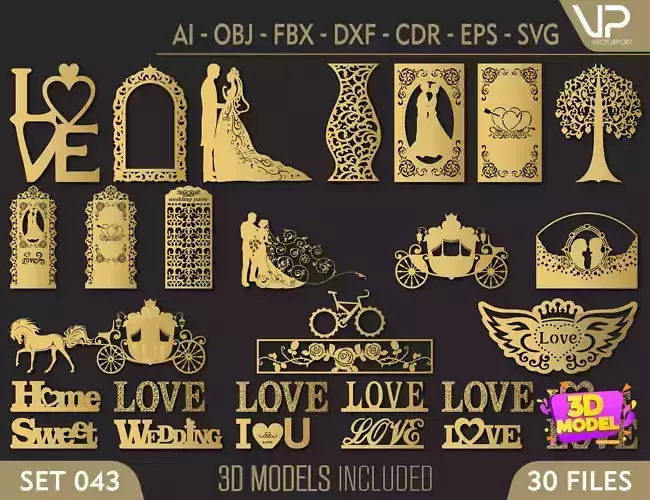 30 3D Decorative wall panels - screen SET 043