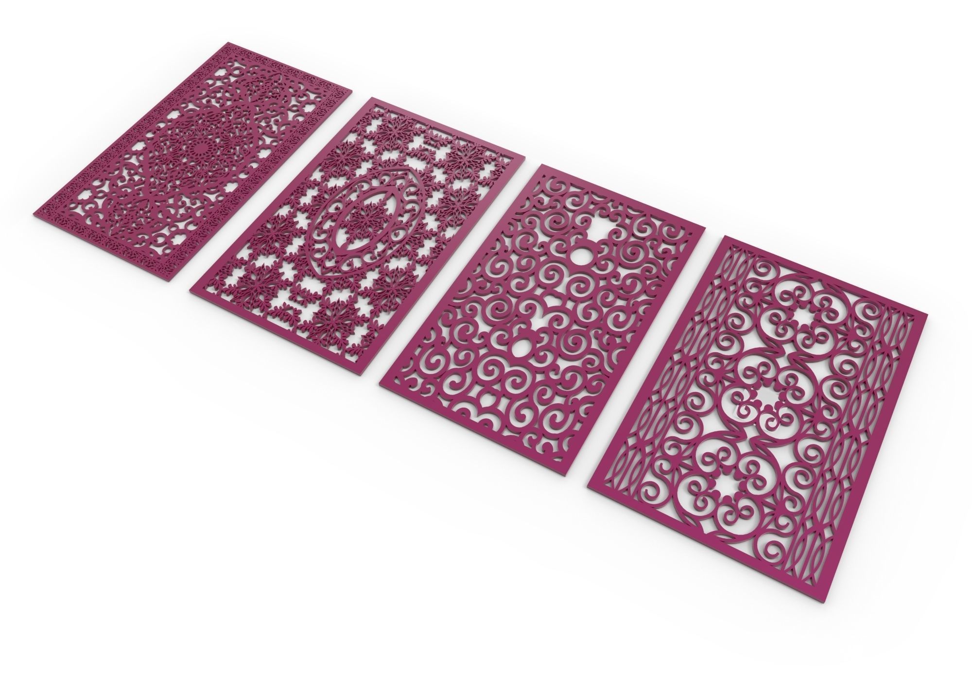 28 3D Decorative wall panels - screen SET 044 3D model_3