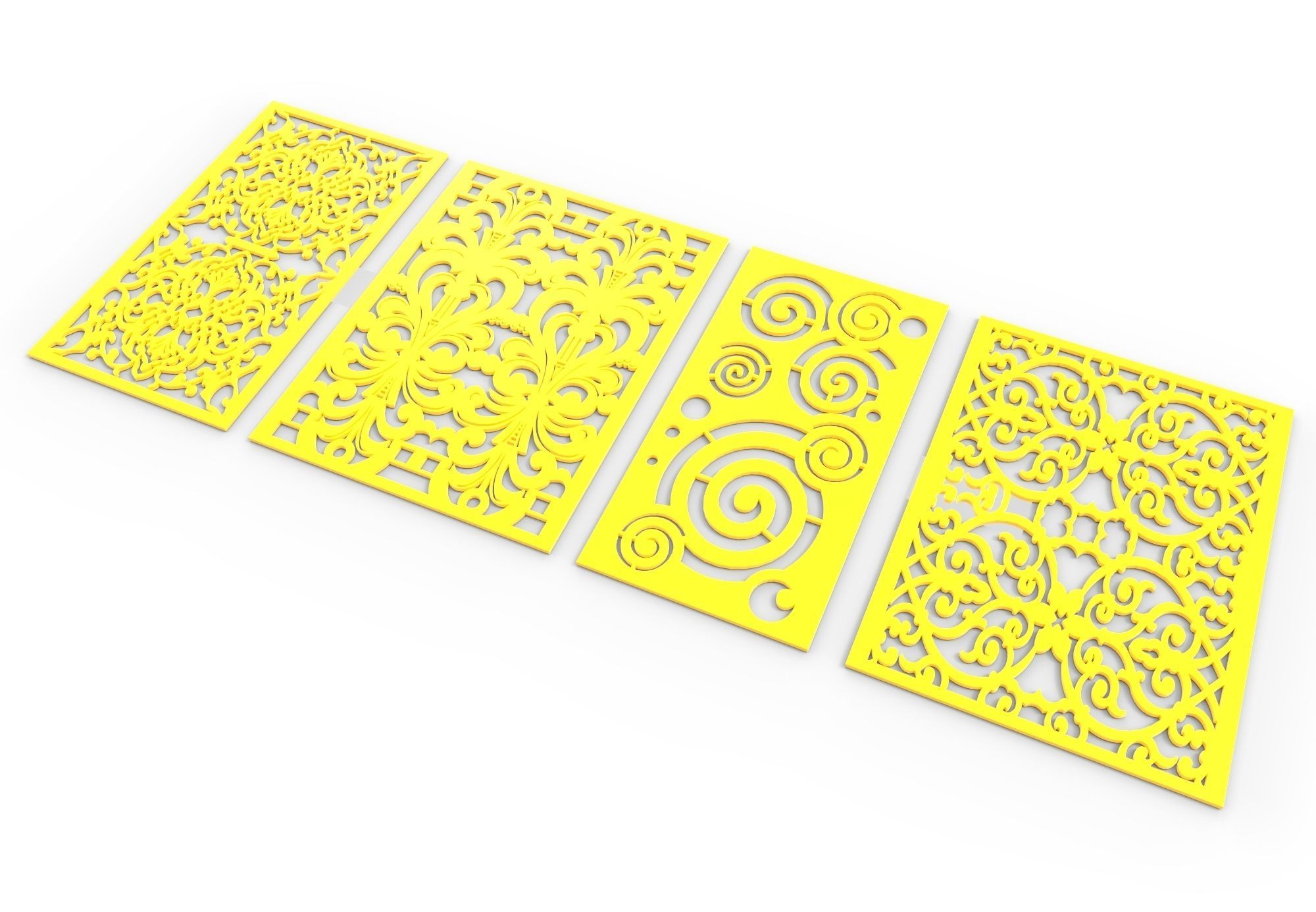 28 3D Decorative wall panels - screen SET 044 3D model_4