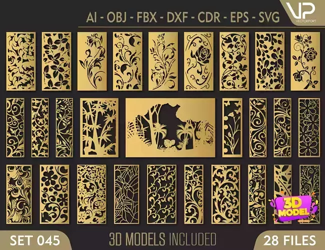 28 3D Decorative wall panels - screen SET 045