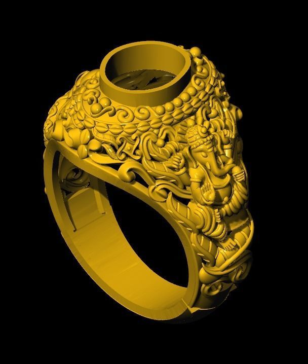 Ganesh ring  3D print model_4