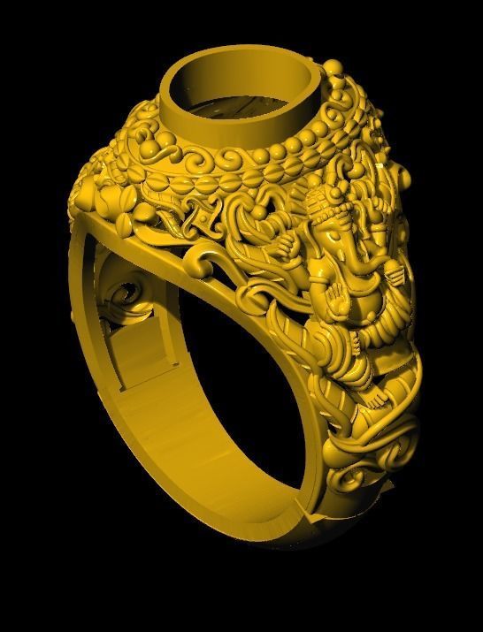 Ganesh ring  3D print model_3