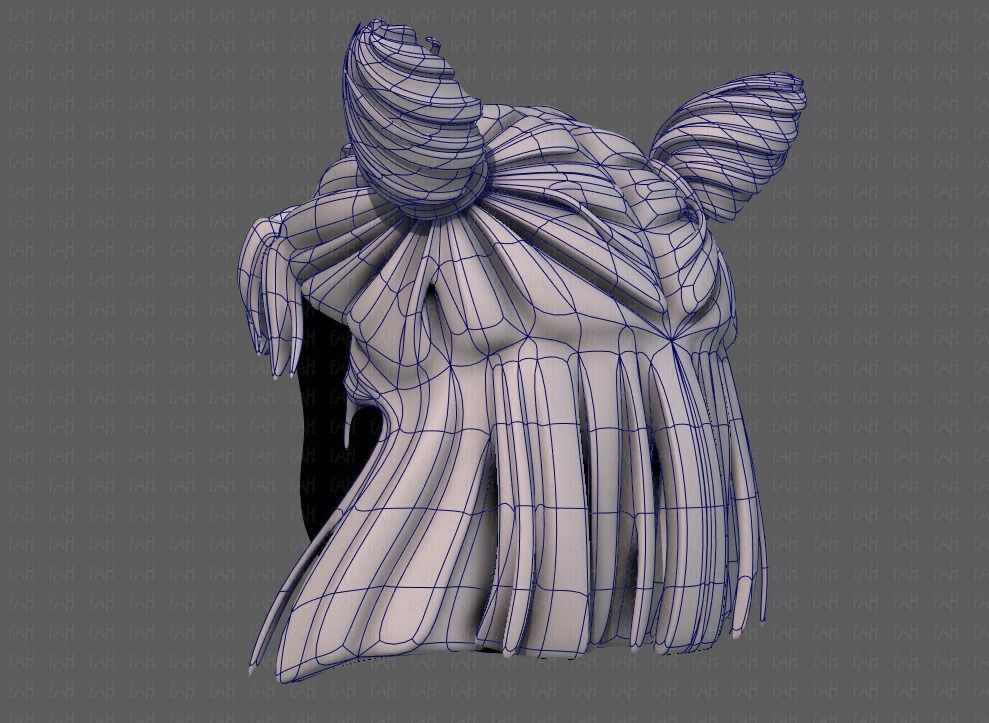 3D Hair style for girl V85 Low-poly 3D model_14