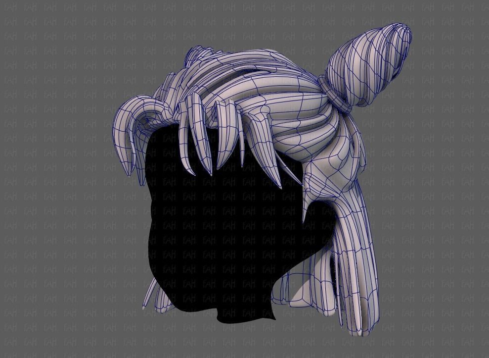 3D Hair style for girl V85 Low-poly 3D model_16