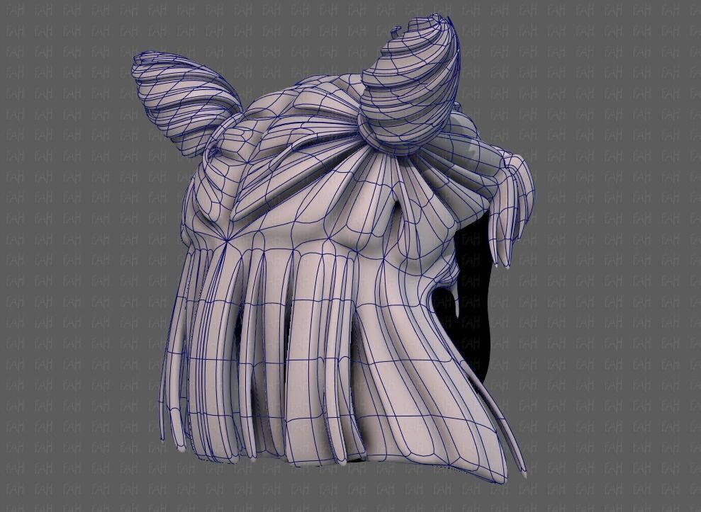 3D Hair style for girl V85 Low-poly 3D model_12