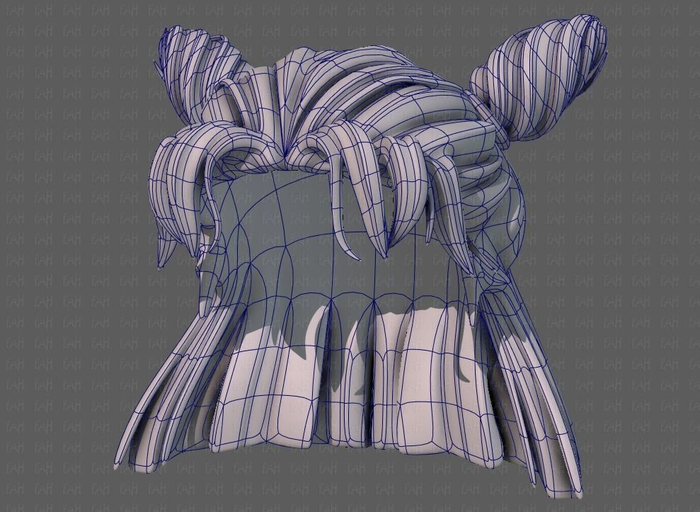 3D Hair style for girl V85 Low-poly 3D model_38