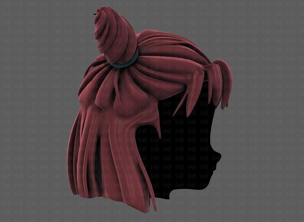 3D Hair style for girl V85 Low-poly 3D model_3