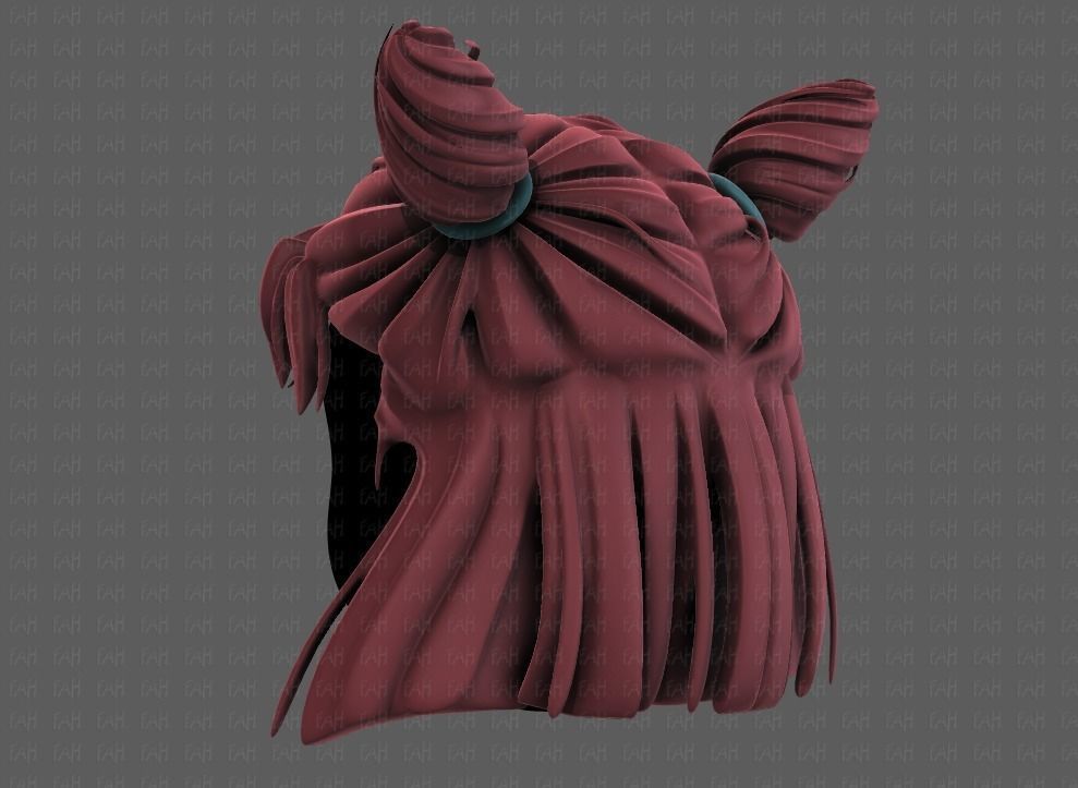 3D Hair style for girl V85 Low-poly 3D model_6