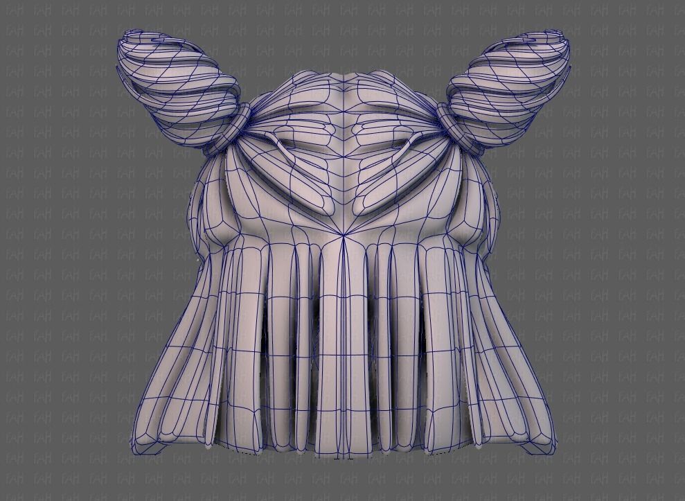 3D Hair style for girl V85 Low-poly 3D model_13