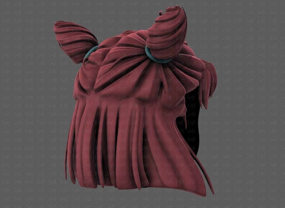 3D Hair style for girl V85 Low-poly 3D model_4