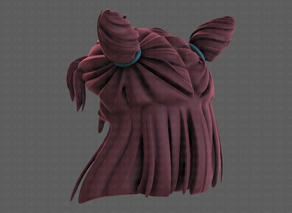 3D Hair style for girl V85 Low-poly 3D model_41