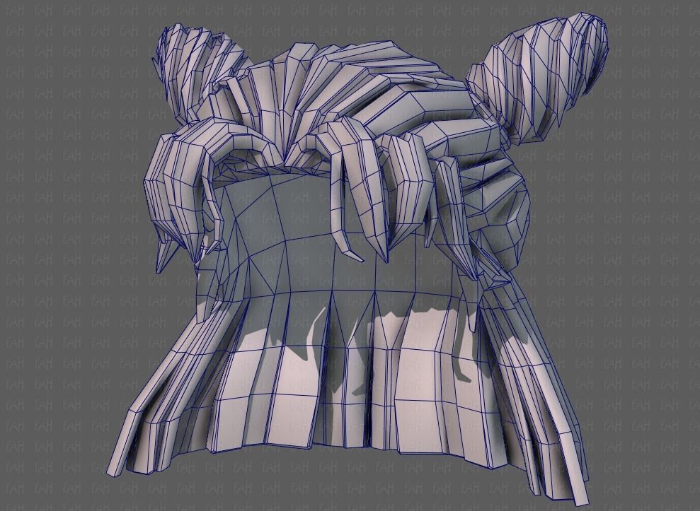 3D Hair style for girl V85 Low-poly 3D model_40