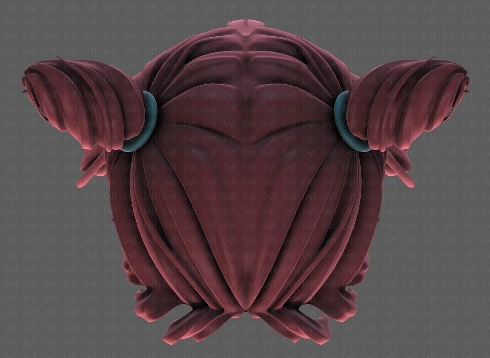 3D Hair style for girl V85 Low-poly 3D model_33