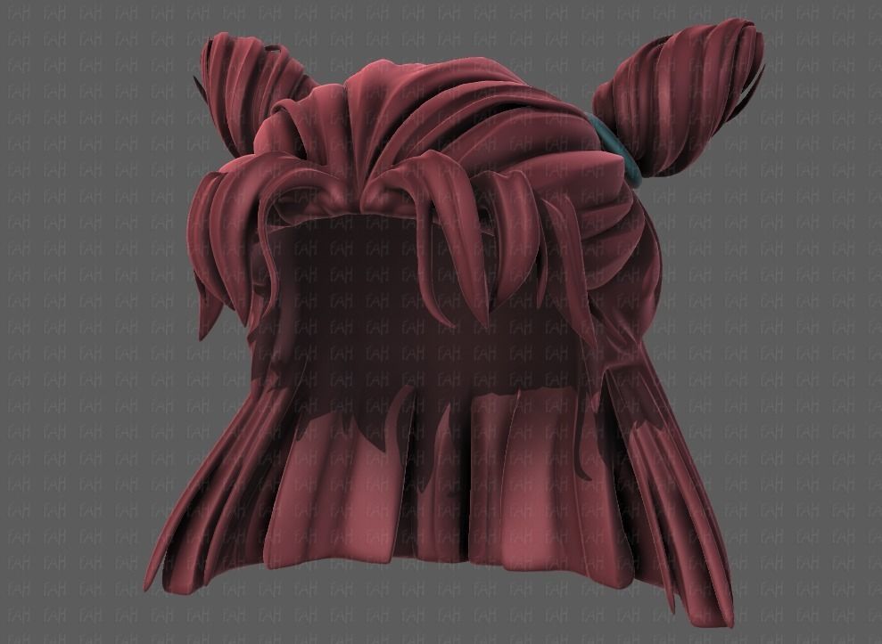 3D Hair style for girl V85 Low-poly 3D model_37