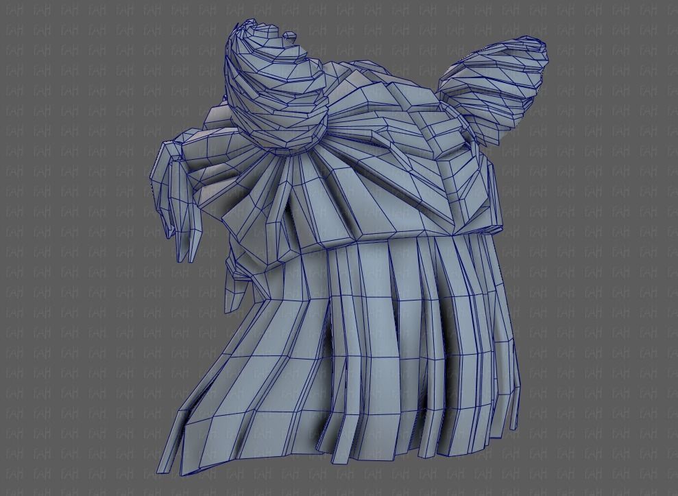 3D Hair style for girl V85 Low-poly 3D model_44