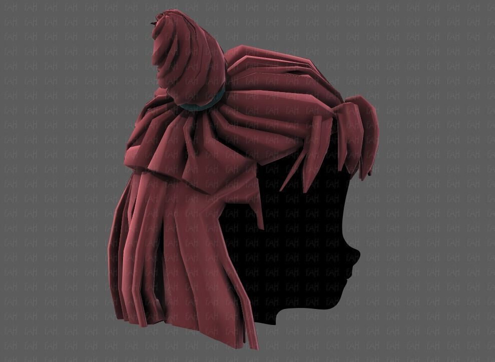 3D Hair style for girl V85 Low-poly 3D model_19