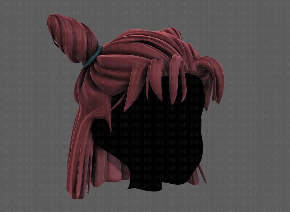 3D Hair style for girl V85 Low-poly 3D model_2