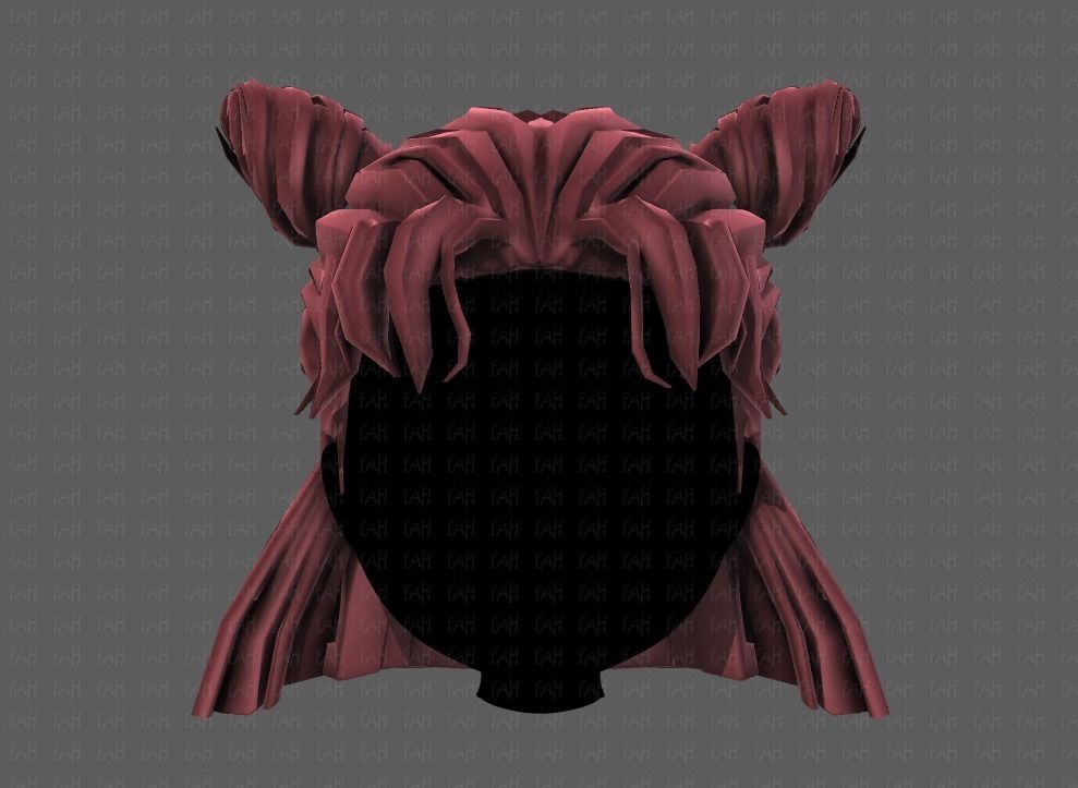 3D Hair style for girl V85 Low-poly 3D model_17