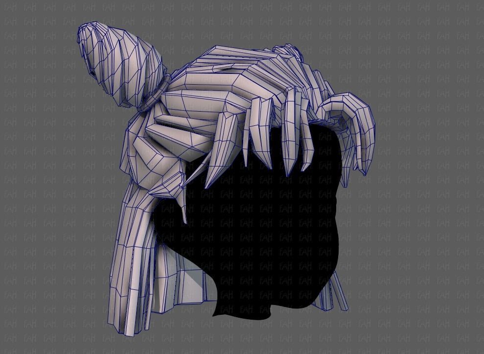 3D Hair style for girl V85 Low-poly 3D model_26